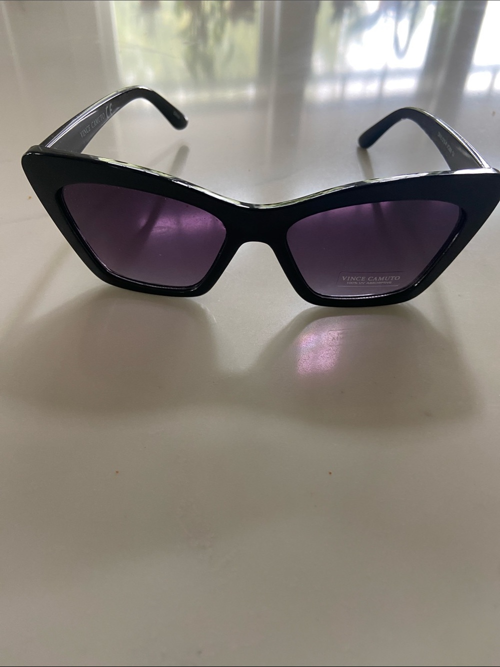 Vince Camuto Black Frame Sunglasses with Purple Lenses